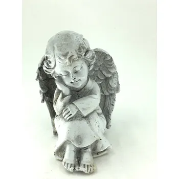 Vánoční dekorace Nárhrobní dekorace, SEDÍCÍ ANDĚL, polyresin, 1ks