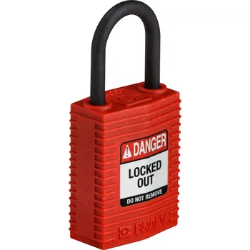 Visací zámek Nylonový zámek s nylonovým okem SafeKey kompakt,červená,1 ks