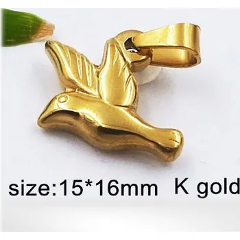 Přívěsek Kolibřík / ptáček - ocelový přívěsek ve zlaté barvě