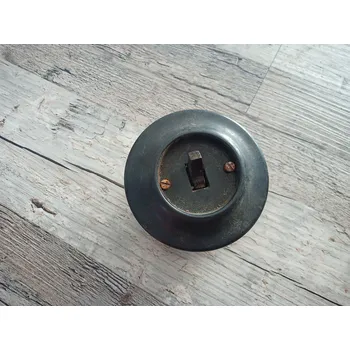 vypínač SEZ Starý bakelitový páčkový vypínač spínač pod omítku černý / bílý Varianta: D