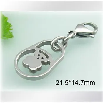 Přívěsek Medvídek v kroužku - přívěsek z oceli