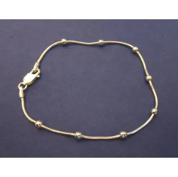 Řetízek Stříbrný řetízek přerušovaný kuličkami 17cm