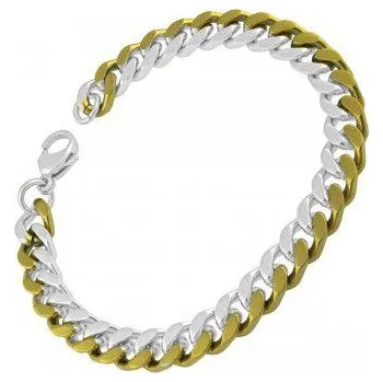 Řetízek Ocelový náramek rozdělený na dvě barvy - 22cm dlouhý