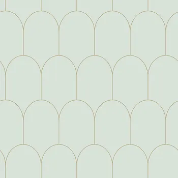 Tapeta Mentolová vliesová tapeta, geometrický obloukový vzor 139202, Art Deco, Esta