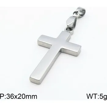 Přívěsek Jednoduchý kříž - 36x20mm - ocelový