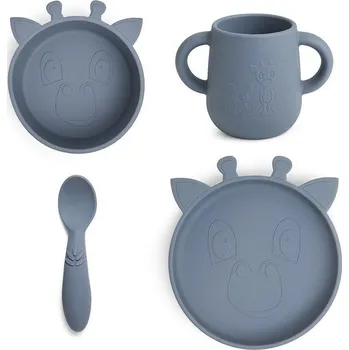 NUUROO Lykke Silikonový Jídelní set Nuuro Giraf Bering Sea