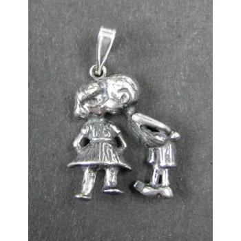 Přívěsek Chlapec s dívkou - stříbrný přívěsek / přívěsek ze stříbra