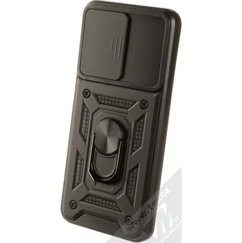 Pouzdro na mobilní telefon 1Mcz Armor CamShield odolný ochranný kryt s držákem na prst pro Samsung Galaxy A13 4G černá (black)