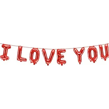 Balónek PartyDeco Fóliový balón - I Love You, 260x40 cm