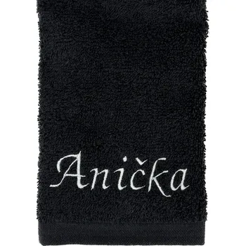 Ručník Malý černý ručník s vlastním textem 30 x 50 cm