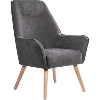 Křeslo Tmavě šedé látkové křeslo Somcasa Bruges