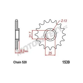 Řetězová sada pro motocykl Řetězové kolečko KAWASAKI Z 300 rok 15