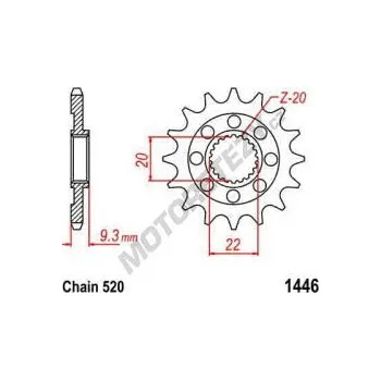 Řetězová sada pro motocykl Řetězové kolečko KAWASAKI KX 250 F rok 06-25
