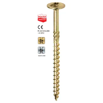 Vrut WKCP Konstrukční vrut s talířovou hlavou, TX (10 x 120/80 mm, T40, žlutý zinek / 0,5cks)