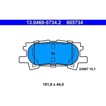 Brzdová destička Sada brzdových destiček, kotoučová brzda ATE 13.0460-5734.2