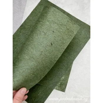 Umělecký papír Sapaimport Morušový papír Juta - tmavě zelený Velikost: 23x32 cm, balení 10 ks