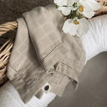 látková plena Pine Cone Edith Balení 3 ks mušelínových plen 70 x 70 cm - Oatmeal