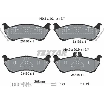 Brzdová destička Sada brzdových destiček, kotoučová brzda TEXTAR 2319002