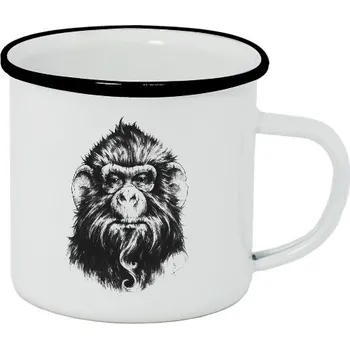 Plecháček - smaltový lem s potiskem Old Monkey (Plecháček)