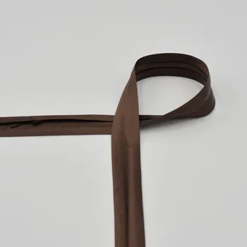 Saténový lemovací proužek, zažehlený, hnědý, 20mm