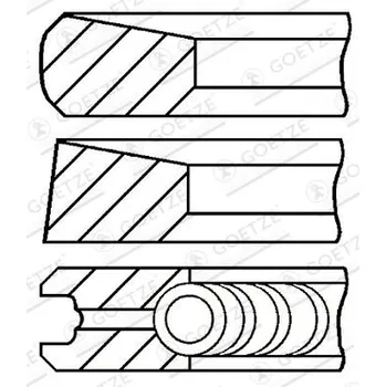 Píst motoru Sada pístních kroužků GOETZE ENGINE 08-287100-00