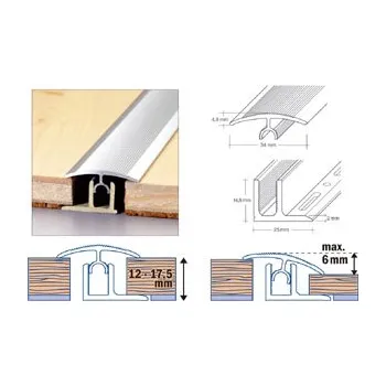 Profi-Tec MASTER přechodový profil 34 mm (tl.krytiny 12-17,5mm) (90 cm / zlatý / 1ks)