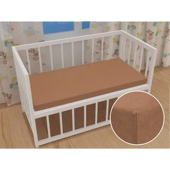 Prostěradlo Dětské jersey napínací prostěradlo do postýlky JR-023 Oříškově hnědé 60 x 120 x 10 cm - do postýlky