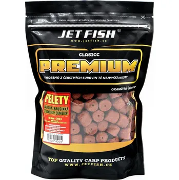 Nástraha JET FISH Pelety Premium Clasicc Jahoda Brusinka 700g 18mm (JET FISH Pelety Premium Clasicc Jahoda Brusinka 700g 18mm)