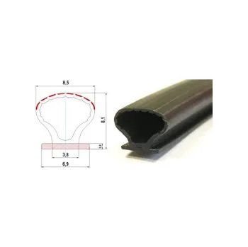 Těsnění do okna a dveří K5366 Těsnění GLEI TEC pro posuvné aplikace (tyč 3 m / černá / 1ks)