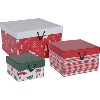 Dárkové papírové krabičky Xmas, sada 3 ks (134292 041 ADB300340 dárk.box s/3)