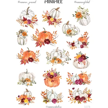 samolepka MINIMEE Papírové samolepky v aršíku A5 Svatební dýně