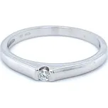 Zlatý prsten z bílého zlata se zirkonem