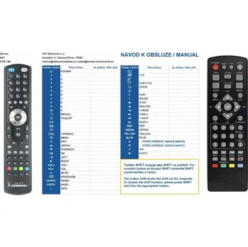 General DENVER DTB-134 - náhradní dálkový ovladač