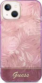 Pouzdro na mobilní telefon Guess Jungle pro Apple iPhone 14 Plus růžové