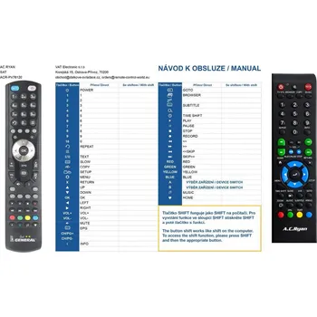 General A.C.Ryan ACR-PV76120 - náhradní dálkový ovladač