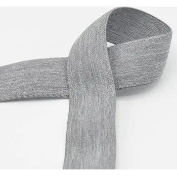Textilní guma Pruženka světle šedá melanž, š.30mm