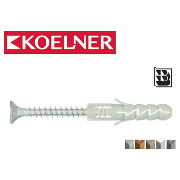 Hmoždinka FIX+ Rozpěrná hmoždinka bez límce s vrutem, polypropylen/pozink, zápustná hlava PZ (FIX-06+340 / 6 x 30 s vrutem 3,5 x 40 mm / 200ks)