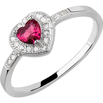 Prsten Olivie Stříbrný prsten ČERVENÉ SRDCE 4975 Velikost prstenů: 9 (EU: 59-61) Ag 925; ≤1,5 g.