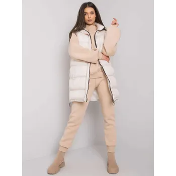 EX moda Třídílná sportovní souprava béžová - kalhoty, mikina a prošívaná vesta EU velikost: L/XL