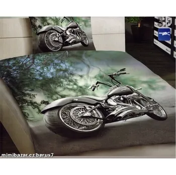 Povlečení POVLEČENÍ fototisk 3D efekt motorka 140 x 200, 70 x 90 cm zip