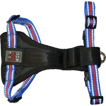 Postroj pro psa Postroj Huhubamboo bezpečnostní do auta modrý M