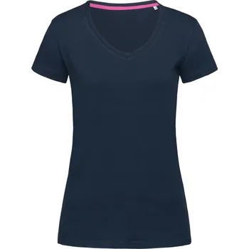Dámské tričko Stedman Dámské strečové tričko s výstřihem do V - Claire Barva: Modrá námořní, Velikost: S