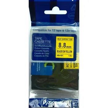 Pásek do tiskárny Kompatibilní páska s Brother HSe-621 8,8mm x 1,5m, černý tisk / žlutý podklad