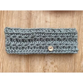 Dámská háčkovaná čelenka šedá (54-56cm)