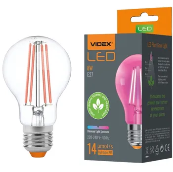 Osvětlení pro růst rostliny Videx LED Plant Grow 1xE27 8W 230V 14µmol/s 