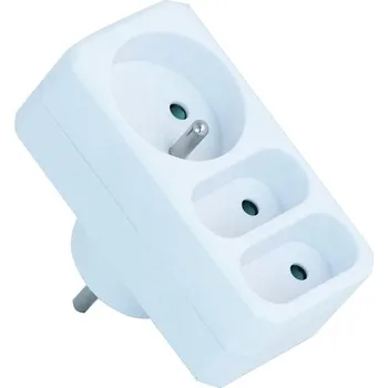 Elektrická zásuvka VELAMP zásuvková rozdvojka trojitá ADAT-FR-3