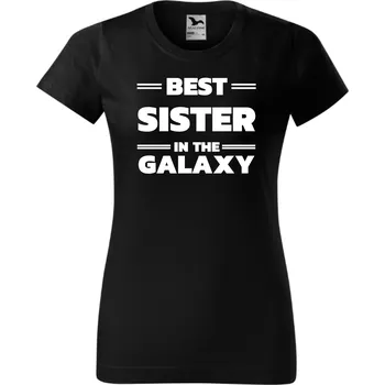 Dámské tričko Dámské tričko - Best sister in the galaxy Barva: Černá, Velikost: M