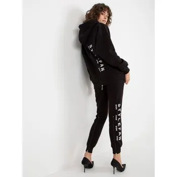 Dámská souprava tepláková s nápisy a zipy MINA černá