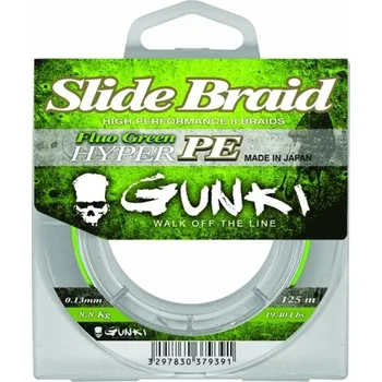 Pletená Šňůra Gunki Slide Braid Fluo Green 125m 0,08mm/6,60kg