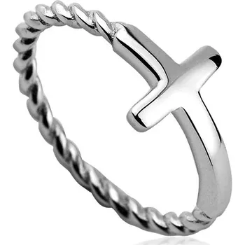 Prsten Šperky4U Stříbrný prsten kříž - velikost 54 - ZB82014-54
